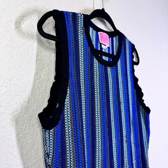 KATE SPADE Dress Sleeveless Striped Sweater Knit Knee Length Crew Neck New York - Picture 8 of 13